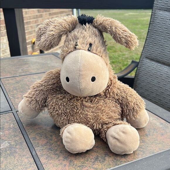 Warmies Adorable Brown Plush Weighted Donkey Toy - Picture 10 of 12